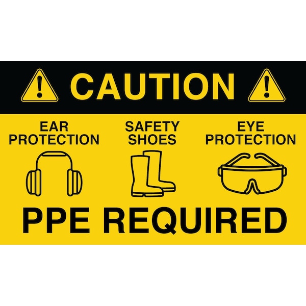 PPE Required Beyond this Point - Floor Sign 30in x 18in